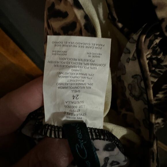 Aquagreen Animal Print One Piece Shaping Swimsuit NWOT Plus Size 24 - Picture 4 of 6